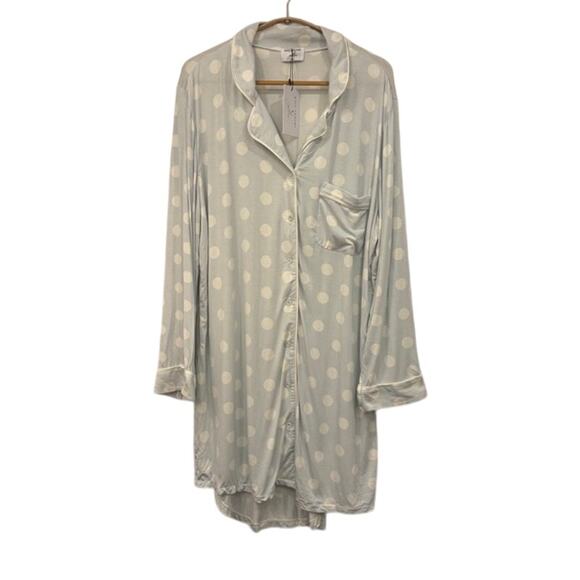 Jillian Harris X Riot Theory Womens Nightgown Large Long Sleeve Button Up NEW - Picture 1 of 9
